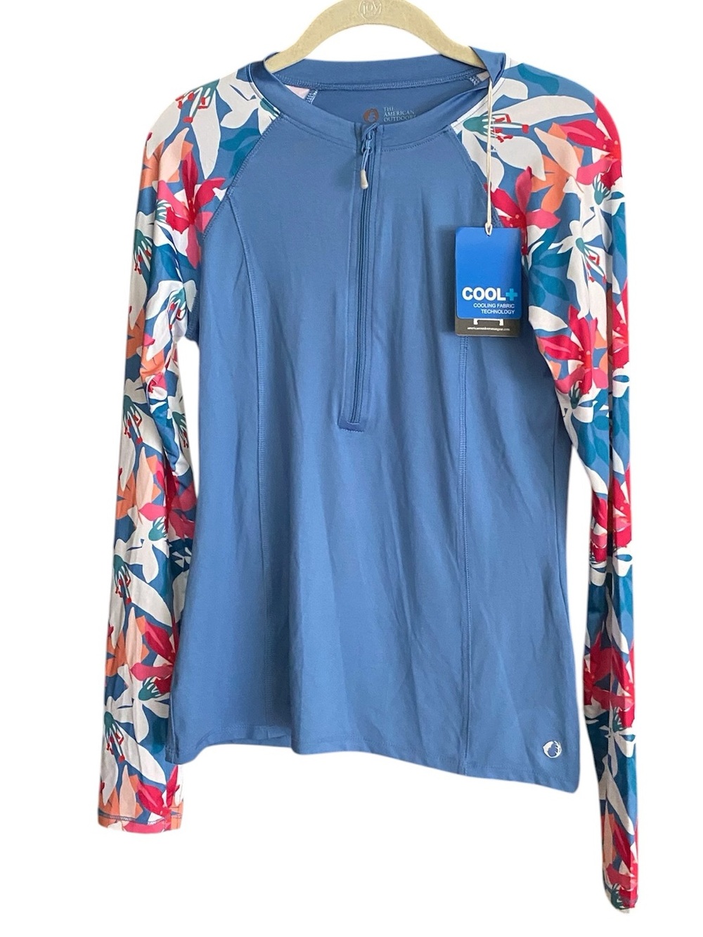 NWT American Outdoorsman Women’s Long-Sleeve Rash Guard 1/2 Zip Ocean Side Sz. S